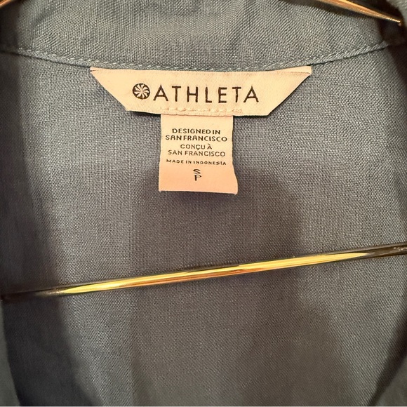 Athleta Playa Linen Teal Wrap Top women’s Small Petite - Picture 5 of 7
